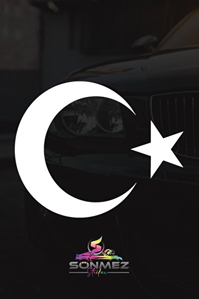 Sönmez Sticker Ay Yıldız Sticker - Türk Bayrağı Sticker - Oto Sticker - Araba...