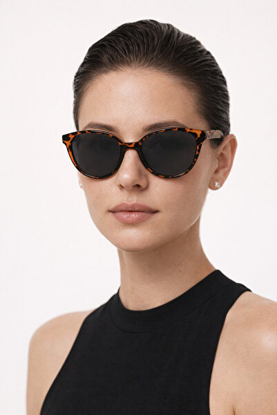 Houseofeyeris Freya Leopard Frame Thin Cat Eye Sunglasses – Black Lens Stylis...