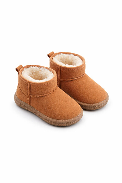 Superbaby Καφέ μπότες από σουέτ με γούνα για μικρά κορίτσια για τα πρώτα τους...