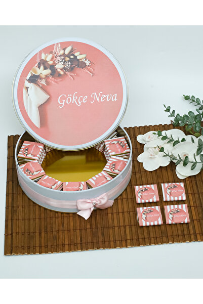 BUGİTO 80 Adet Koyu Pudra Çiçekli Hoşgeldin-doğumgünü Kız Bebek Hediyelik Çik...