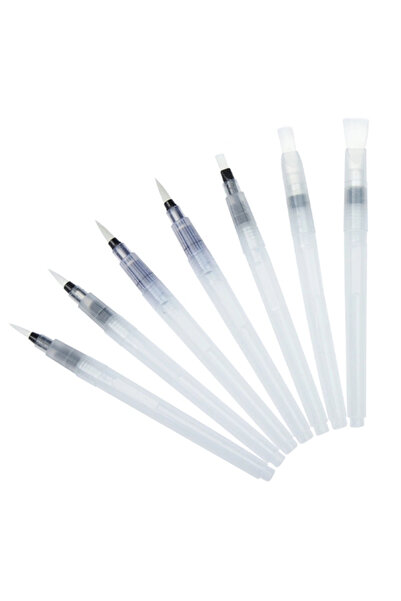 ACUTO Su Hazneli Doldurulabilir Sulu Boya Fırçası 6'lı Paket