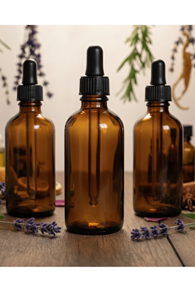 junibeliw 3 Adet 100ml Amber Cam Şişe Plastik Kapaklı Cam Damlalıklı Boş Çok ...