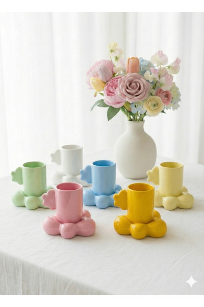 Deniz Kızı Seramik 6-Piece Cloud Cup / Handmade Ceramic Cup