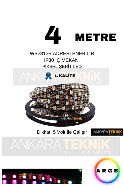 ankarateknik Ws2812b Ip30 Adreslenebilir Magic Led 5 Volt ( 60 Chip ) 4 Metre