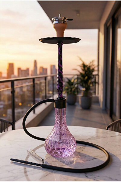 gökkuşağı nargile Mor Renk Nargile Takımı Büyük Boy (efsane Duman Performansı...