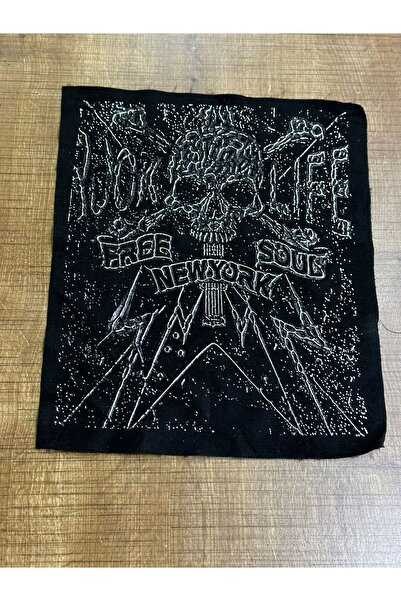 Gönülden Tasarım 30x26 Cm Kabartma Kuru Kafa New York Yazılı Arma Yama Dikiş ...