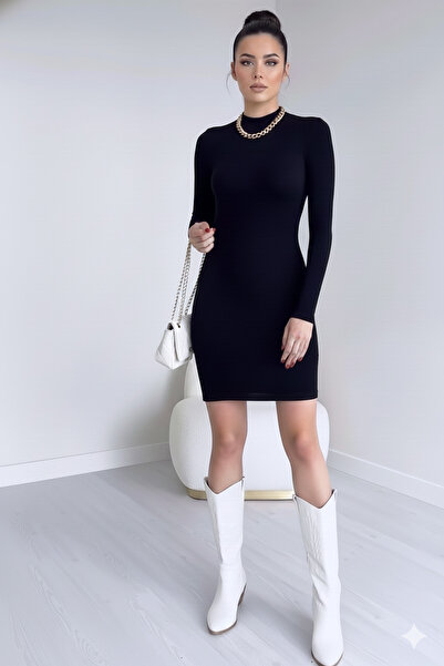 Butik Şımarık Rochie de damă din piele intoarsa, cu decolteu dublu, cu maneca...