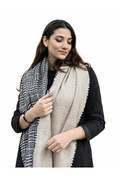 laviyonsa Μαλακό μεγάλο σάλι & κασκόλ διπλής όψης Houndstooth