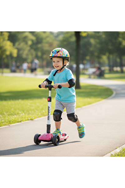 Scooter سكوتر أطفال ثلاثي العجلات بتصميم انسيابي وقابل للطي -لون أوردي