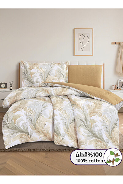 Melen طقم مفرش سرير صيفي مفرد ونص قطن 100% - 4 قطع – يناسب سرير بمقاس 200x120...