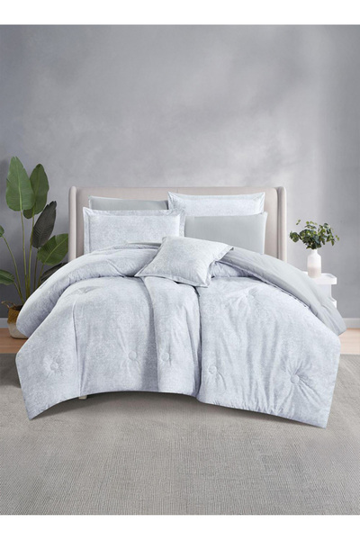 Melen Queen Summer Bedding Set, Reversible - 7 Pieces - Fits a 200x160 Bed - ...