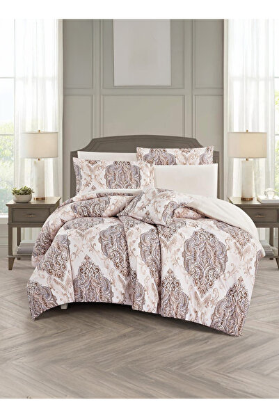 Melen 7-piece double summer bed sheet set – fits a 200x200 bed – Orca – Cream