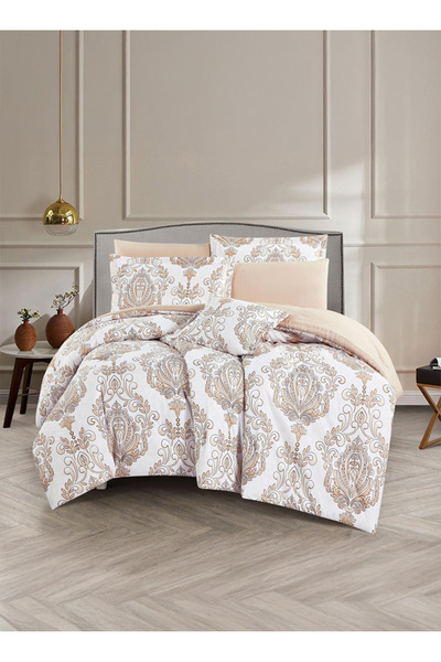 Melen Queen Summer Bedding Set, Reversible - 7 Pieces - Fits a 200x160 cm Bed...