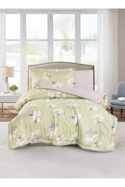 Melen طقم مفرش سرير صيفي مفرد ونص - 4 قطع - يناسب سرير بمقاس 200x120 - ليتون ...