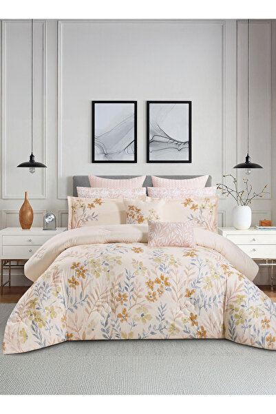 Melen طقم مفرش سرير صيفي مزدوج - 10 قطع - يناسب سرير بمقاس 200x200 - ريفيرا -...