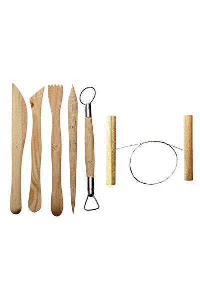 ACUTO Kil Şekillendirme Seti Seti 5'li Seramik Seti Çamur Kesme Teli Çelik Tel