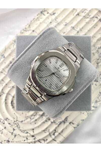 Mazzy ساعة يد إشرف تيك موديل باتيك الفولاذية البيضاء