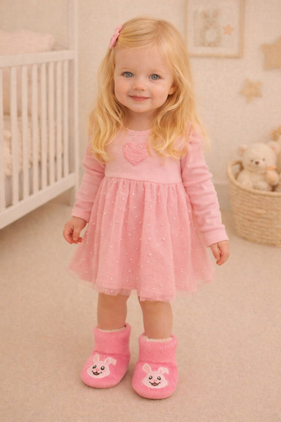 Pico Baby Bebek & Çocuk Kaydırmaz Tabanlı Ev Botu / Panduf / Kışlık Peluş Bot...