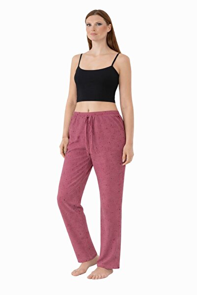 GAMDELLE MODA Women's Patterned Corded Fabric Plus Size Pajama Bottoms