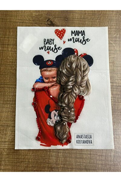 Gönülden Tasarım 25x20 cm 3D majka i dete Arma šivaća aplikacija