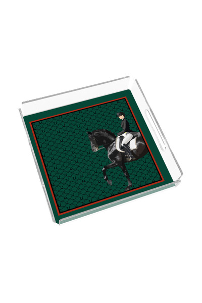 Sivella Equestrian Green 35X35 Plexiglass Tray