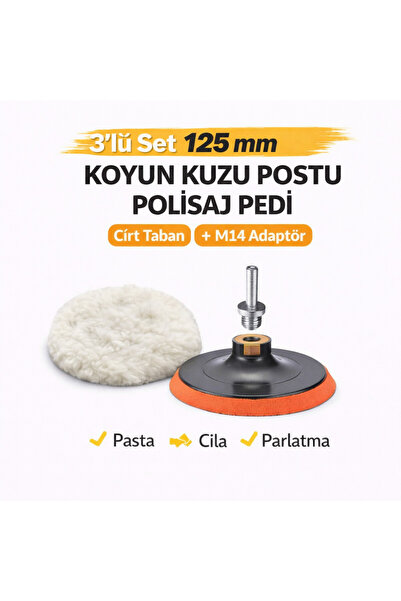 SENBANG 3’lü Set 125 mm Koyun Kuzu Postu Pedi + Cırt Taban + M14 Adaptör | Pa...