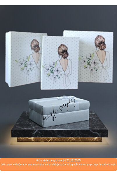 Hızlı Çeyiz 4'lü Gelin Çeyiz Bohça Kutu set