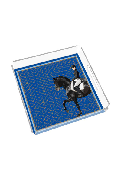 Sivella Equestrian Blue 35x35 Plexi Tray