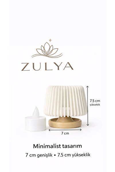 zulya Modern Dekoratif Tealight Mumluk – Sıcak Işık Yayan Şık Tasarım | 7 × 7...