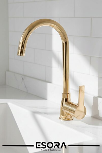 ESORA صنبور حوض المطبخ الذهبي الكامل