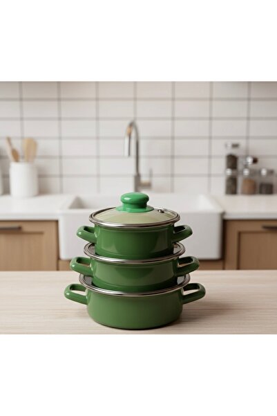 EmayeBurada Enamel Mini Cookware Set Enamel 6-Piece Storage Container Set