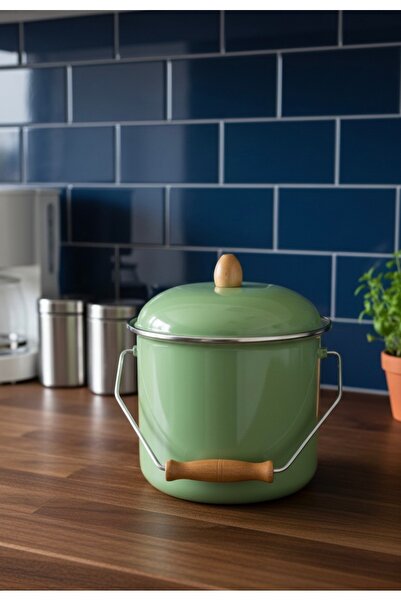 EmayeBurada Flame Enamel Colored Bakraç 5 Lt Yogurt Pot Legume Storage Pot (2...