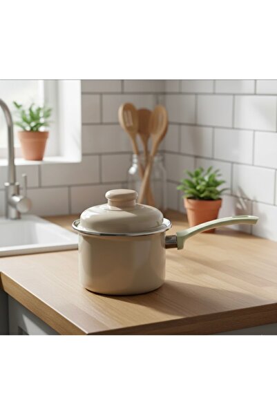 EmayeBurada Flame Enamel Milk Pot & Sauce Pot & Egg Poaching Pot Mini Turquoi...