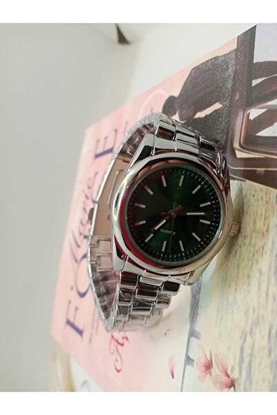 Brality Vintage Retro- Silver Steel Band Women's Wristwatch - Green Dial- Rol...