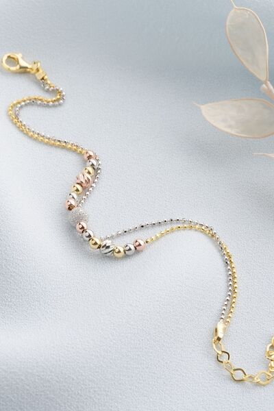 Silvano Jewelry 925 Ayar Gümüş Çift Sıra Dorika Bileklik