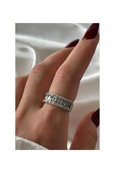 Vitastyle خاتم قابل للتعديل بتصميم باجيت مع تفاصيل حجرية متسلسلة