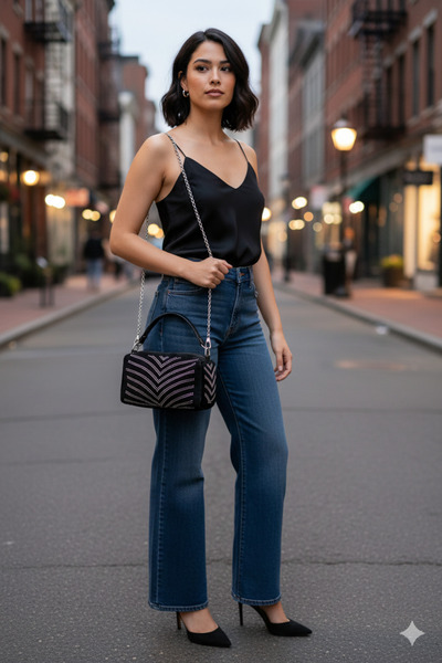 Merdiven6 Kadın Taşlı El Ve Omuz Çantası