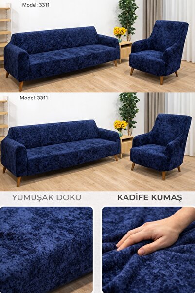 seltenet Yumuşacık Yıkanabilir Tüy Leke Tutmayan Lastikli Kadife Koltuk Örtüs...