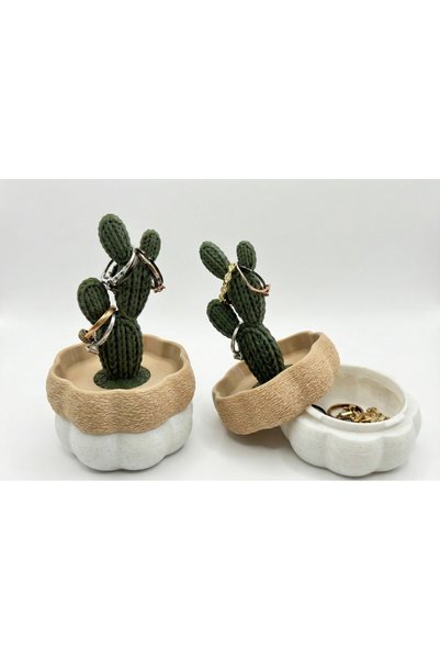 Elana Design Cactus Design Jewelry Box |   Ring, Bracelet and Necklace Organizer |   Decorative Storage Box