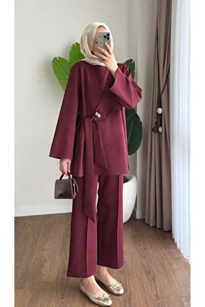 AKIZER Kadın Tesettür Takım / Alt-Üst / Pantolon İkili Takım / 4 mevsim Günlük