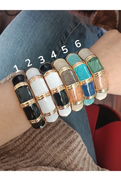 POKAK Çelik Mineli Vintage Kalın Kelepçe Bileklik - TEKLİ FİYATIDIR