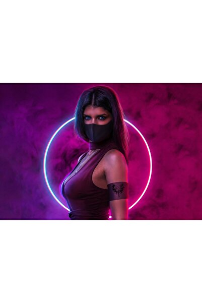 OEM Poster Fată tatuată cu ochi albaștri, 61x90cm, poster513, Zumzeria