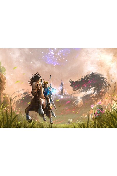 OEM Poster Legenda Zeldei Link călare pe un cal, 61x90cm, Zumzeria