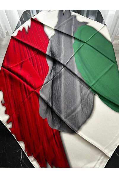 Aker Шовковий шарф Ipekyolu Новий сезон Фарба Чорний Крем Зелений Подвійний л...