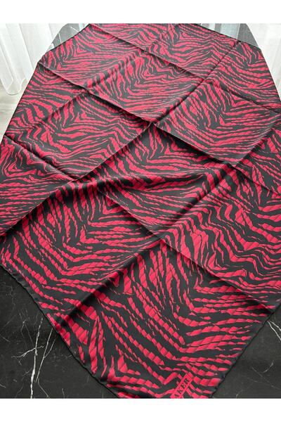 Aker Бордовий чорний шовковий шарф 8573713-913