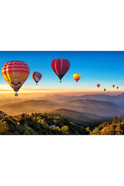 Zumzeria Tablou Canvas Baloane cu aer cald minunate sus pe cer, 80x50cm, tabl...