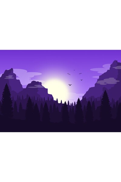 OEM Poster Păsări Peisaj Vectorial Minimal, 61x90cm, poster1264, Zumzeria