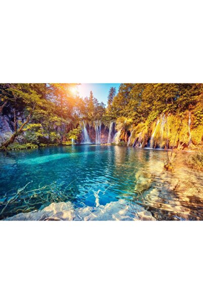 Zumzeria Tablou Canvas Cascade splendide și apă cristalină, 80x50cm, tablouca...