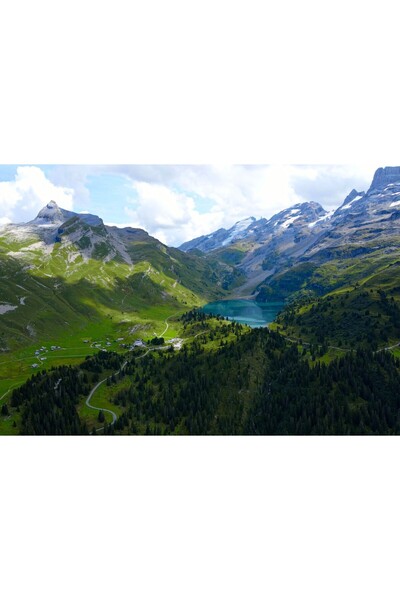 Zumzeria Tablou Canvas Vedere uimitoare a munților adânci, 80x50cm, tabloucan...