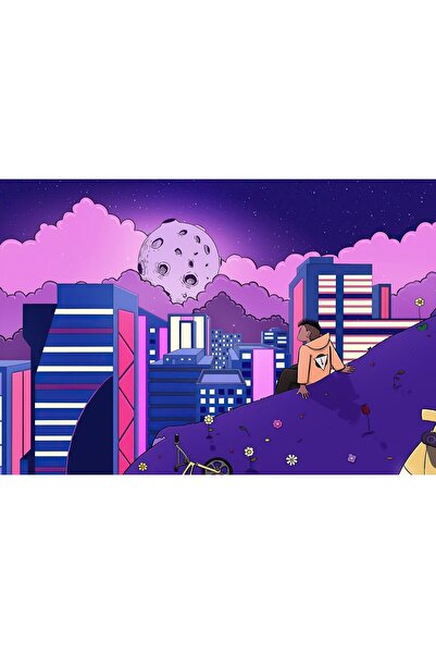 OEM Posterul Privind Luna Lofi, 61x90cm, poster1534, Zumzeria